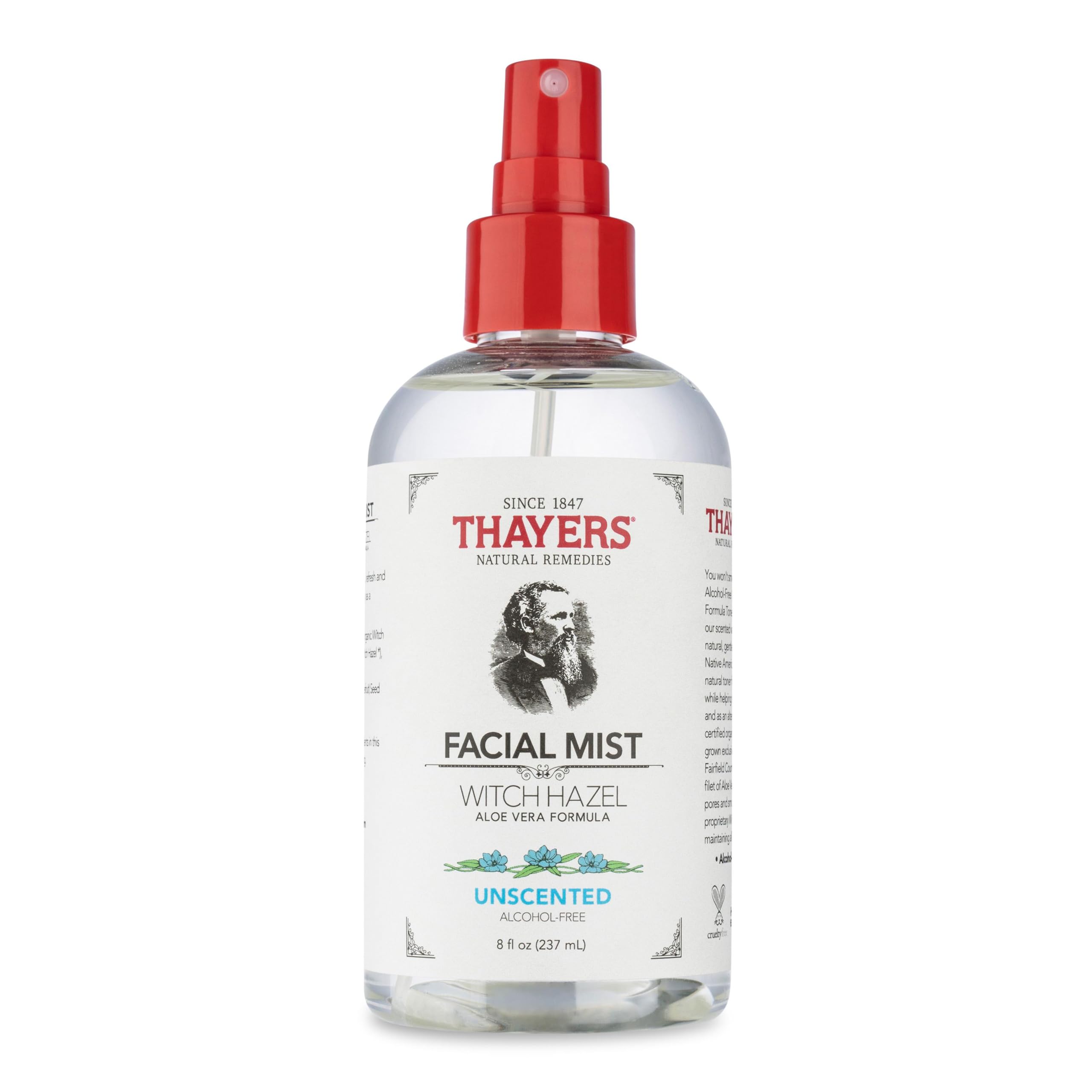 Thayers Witch Hazel Gentle Facial Mist Unscented Toner Lotion with Organic Aloe Vera