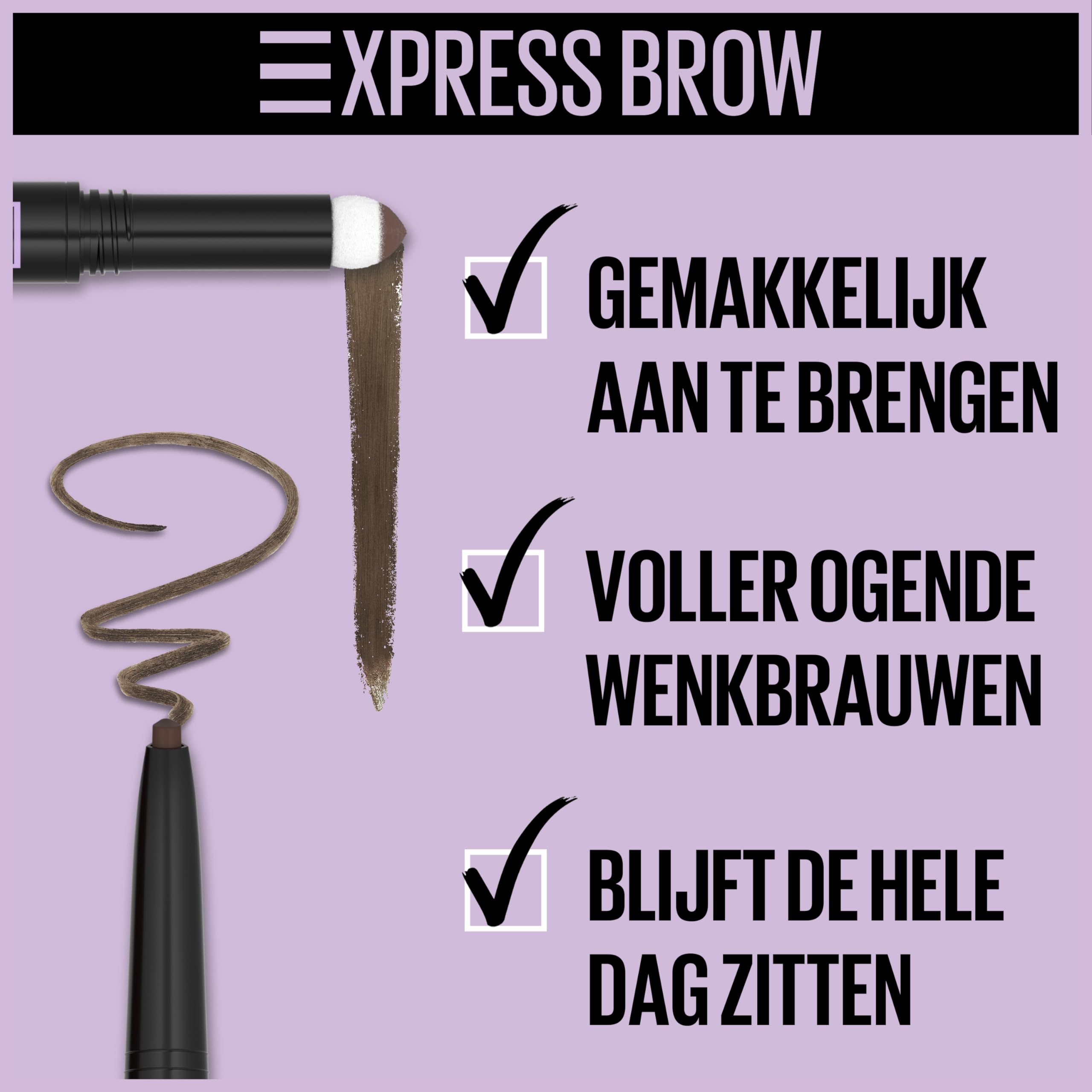 Maybelline Express Brow Ultra Slim Defining Natural Fuller Looking Brows Eyebrow Pencil 04 Medium Brown