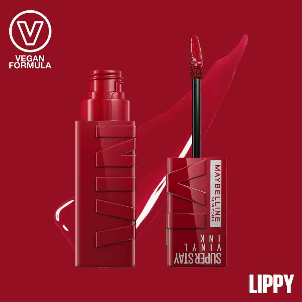 Maybelline New York flüssiger Lippenstift, Liquid Lipstick mit 16 Stunden Halt und glänzendem Finish, Super Stay Vinyl Ink
