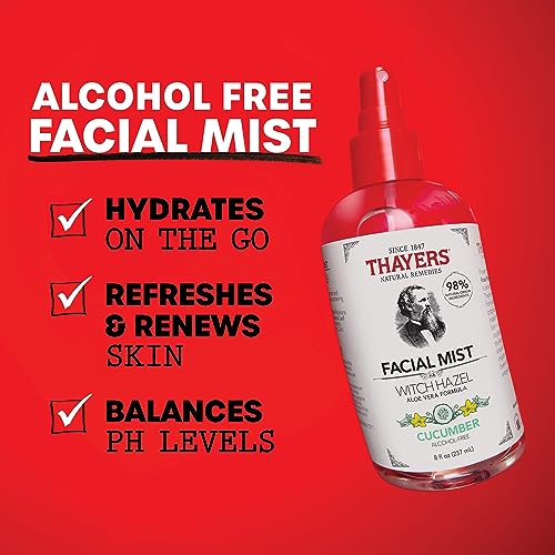 Thayers Witch Hazel Gentle Facial Mist Unscented Toner Lotion with Organic Aloe Vera