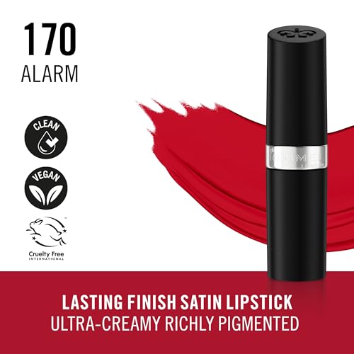 Rimmel Lasting Finish Lipstick 066 Heather Shimmer, Creamy Satin Finish, Long Lasting 8 HR Wear, Comfortable Formula, Rich Pigment