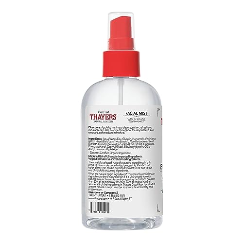 Thayers Witch Hazel Gentle Facial Mist Unscented Toner Lotion with Organic Aloe Vera