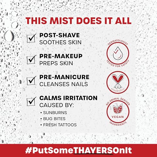 Thayers Witch Hazel Gentle Facial Mist Unscented Toner Lotion with Organic Aloe Vera