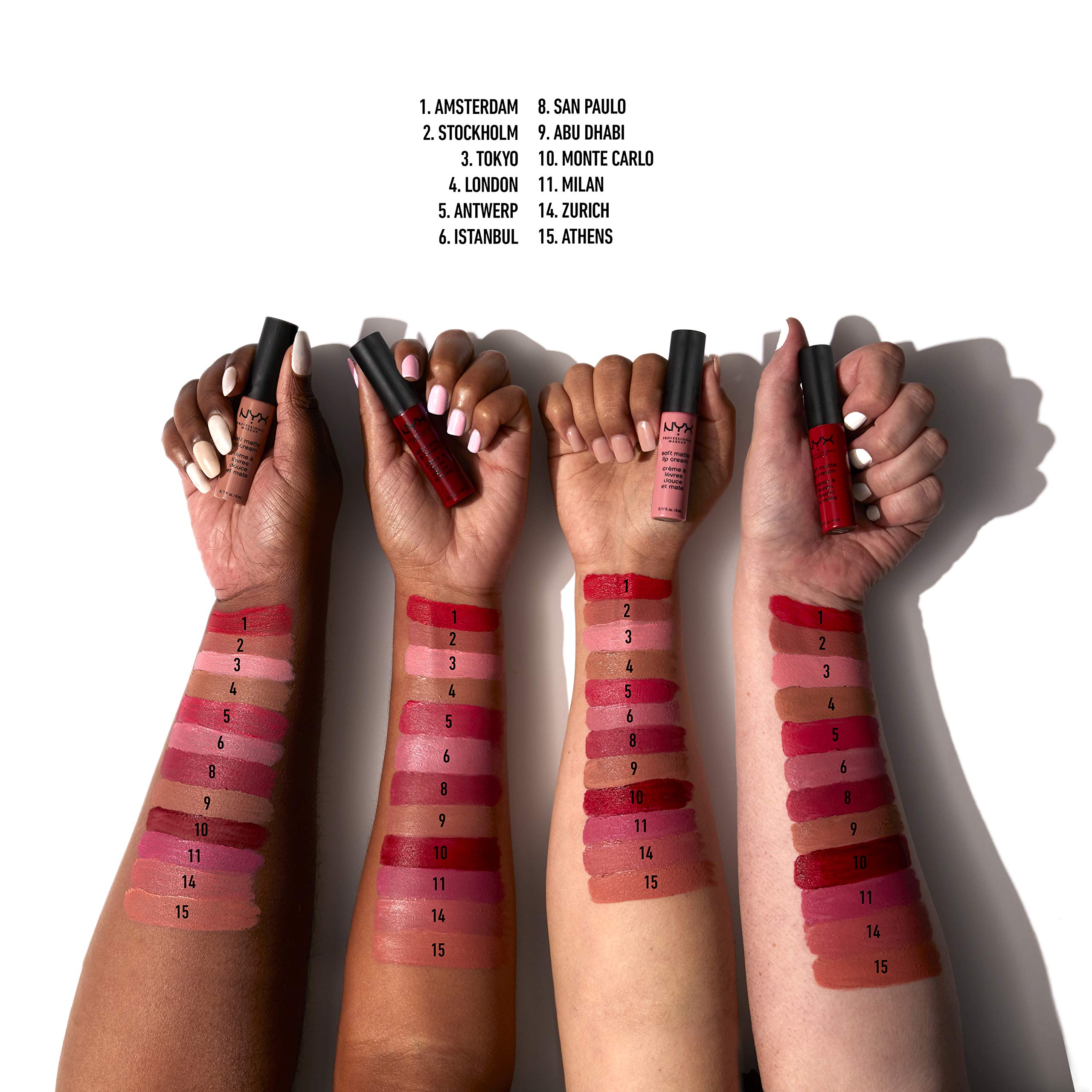 NYX Professional Makeup Soft Matte Lip Cream, Creamy and Matte Finish, Highly Pigmented Colour, Long Lasting, Vegan Formula