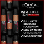 L'Oreal Paris Cover Liquid Foundation, With 4% Niacinamide, Long Lasting, Natural Finish, Available in 20 Shades, SPF 25, Infallible 32H Matte Cover, Shade 155, 30ml