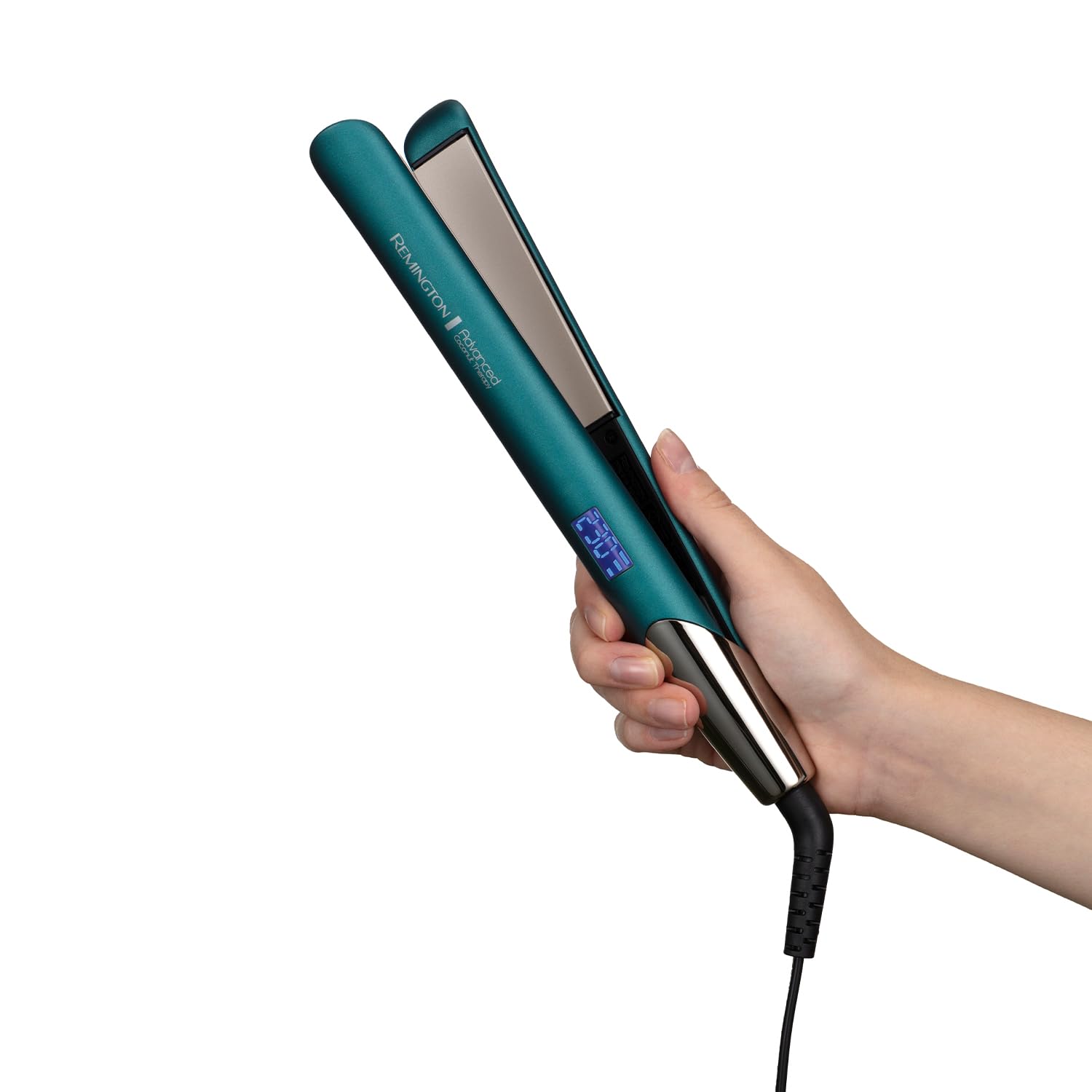 Remington Advanced Coconut Therapy Hair Straightener - Micro-Conditioners infused with Coconut & UV Filters release to nourish hair - Intelligent Heat Sensor to prevent overheating, 150°-230°C, S8648